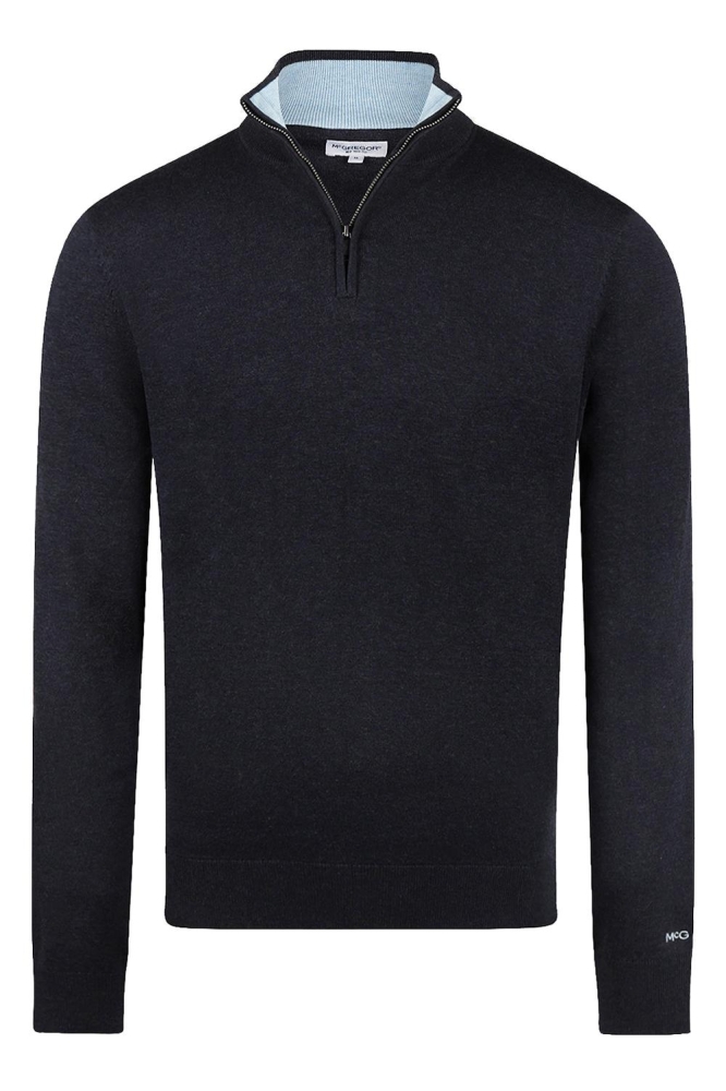 ZIP MOCK SWEATER MM251 1204 01 2100 NAVY